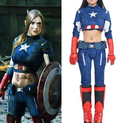 The Avengers Captain America Cosplay Costume Female Edition Full Set