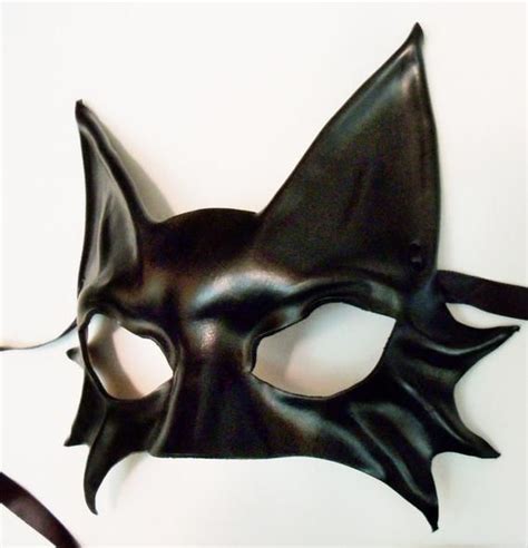 Entirely Hand Crafted Little Black Cat Leather Mask Etsy Leather