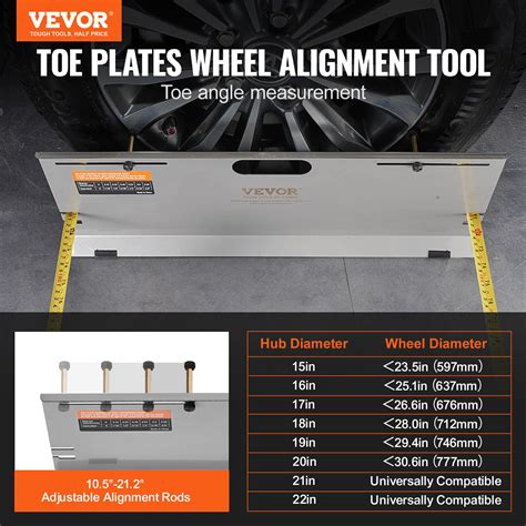 Vevor Wheel Alignment Tool Toe Plates Accurate Measure Tape And