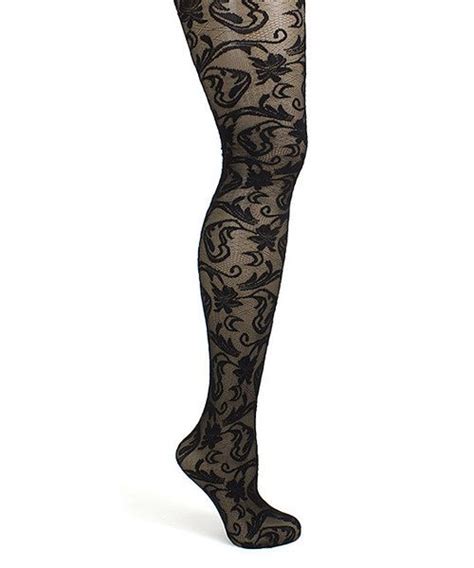 Look At This Eye Candy Black Floral Jacquard Tights On Zulily Today