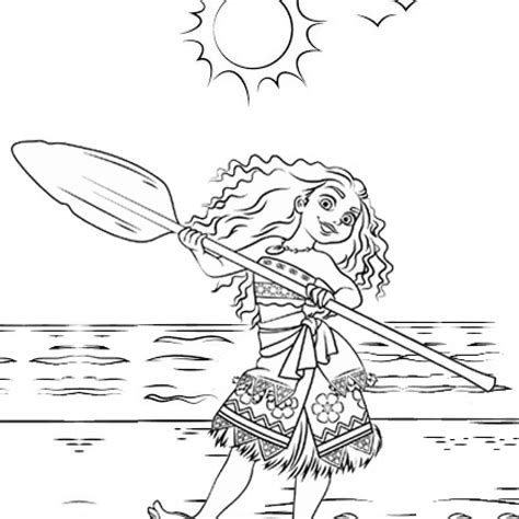 Princess Moana On A Voyage Coloring Page Mitraland