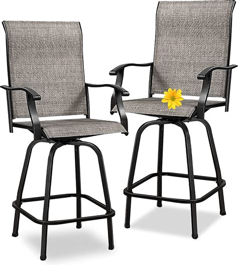 Kerrogee Patio Swivel Bar Stools Outdoor High Bistro