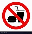 No eating and no drinks allowed Royalty Free Vector Image
