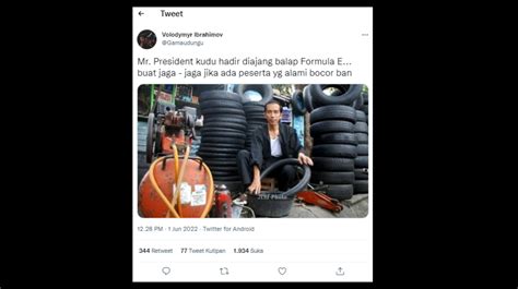 Diduga Hoaks Gambar Meme Presiden Jokowi Jadi Tukang Tambal Ban