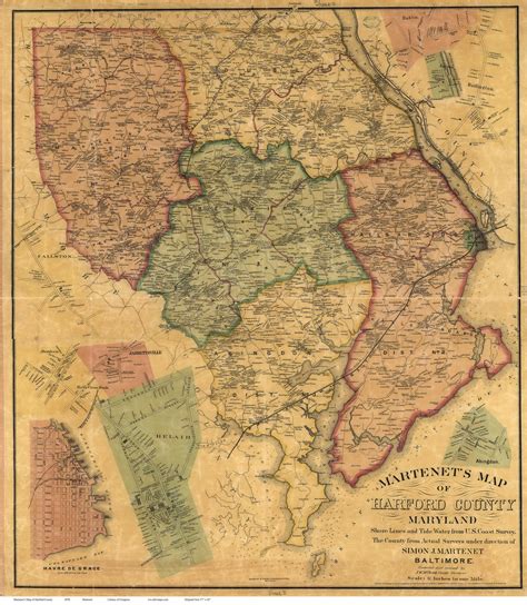1878 Harford Co Md Wall Map