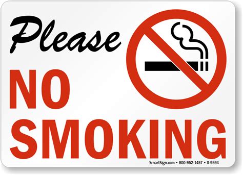 No Smoking Labels Please No Smoking Sku S 9594