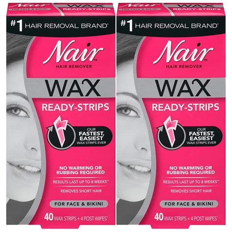 Pack Of 2 Nair Hair Remover Wax Ready Strips Face And Bikini Hair