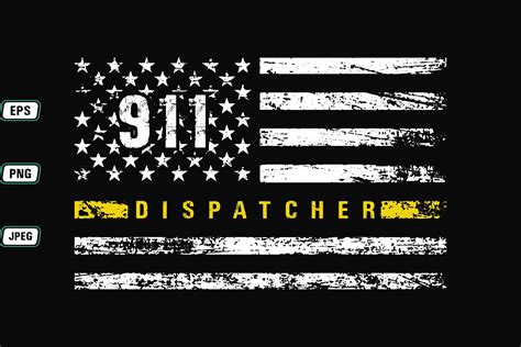 911 Dispatcher With Usa Flag Grafik Von Teestore · Creative Fabrica