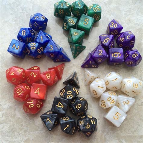 Dragons Rpg Dnd Board Role Play Game 7pcs Acrylic Polyhedral Dice For