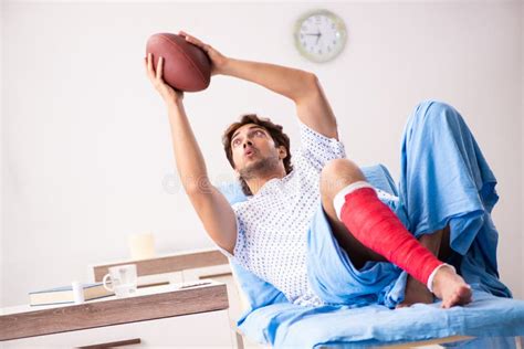 The Injured Man Waiting Treatment In The Hospital Stock Photo Image