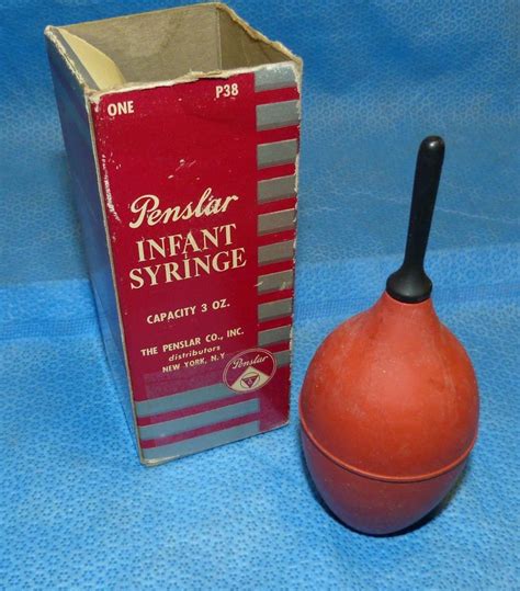 Vintage Fountain Syringe Enema Penslar Infant Bulb Syringe