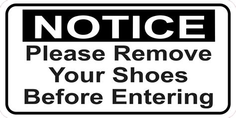 StickerTalk Remove Shoes Before Entering Vinyl Sticker, 6 inches x 3 ...