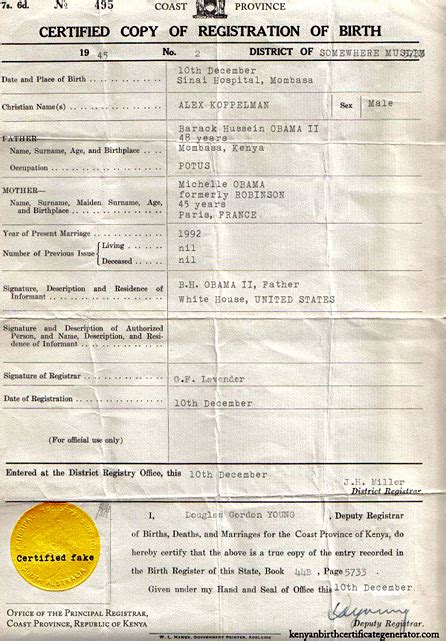 Obama's long form birth certificate debunked. You, too, can have your own Kenyan birth certificate! | Salon.com