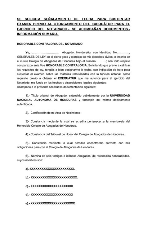 Solicitud Para Examen De Exequatur