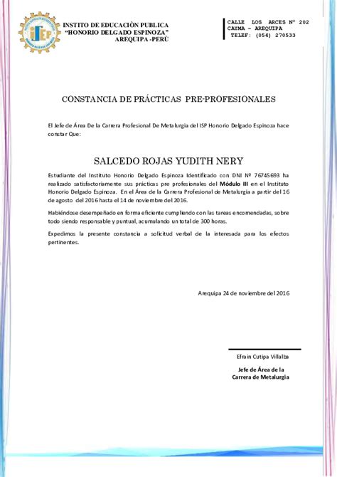 Pdf Constancia De PrÁcticas Pre Profesionales Nedy Rojas