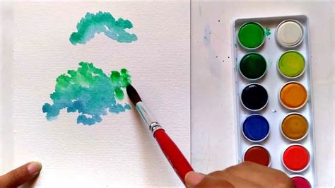 How To Paint Tree With Watercolor Easy Tutorial For Beginners Children