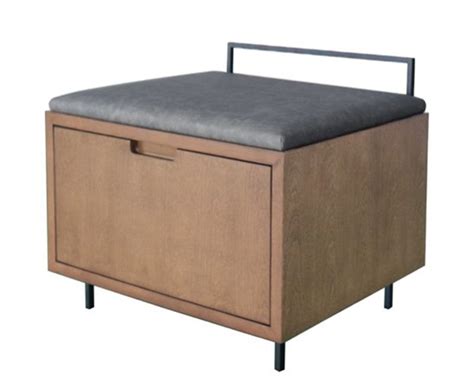 Luggage Bench Walnut Finish Upholstered Top Provado Hospitality