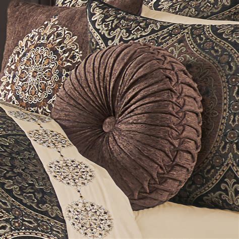 Mahogany Tufted Round Decorative Throw Pillow In Chocolate By Jqueen