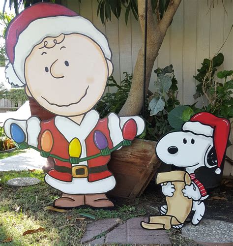 Charlie Brown And Snoopy Lawn Sign Christmas Yard Art Christmas Art