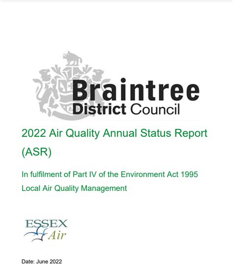 Air Quality Report 2022 Braintree District Council