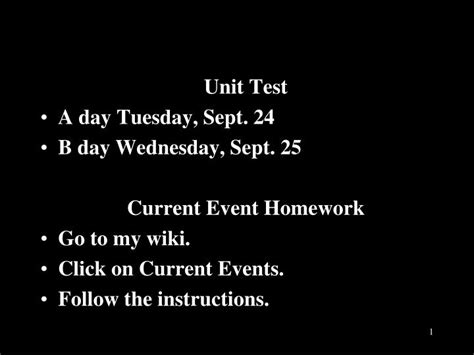 Ppt Unit Test A Day Tuesday Sept 24 B Day Wednesday Sept 25