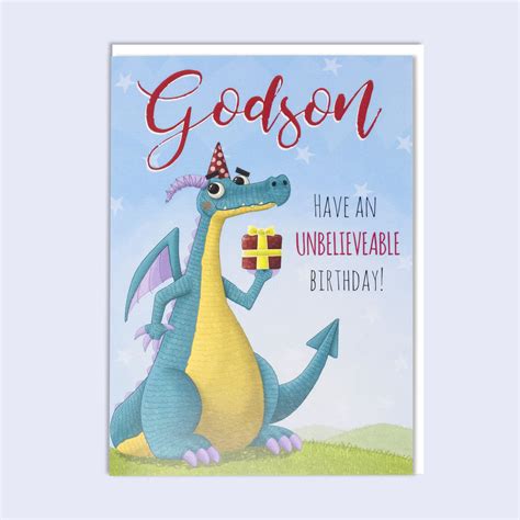 Birthday Card Godson Dragon Garlanna Greeting Cards