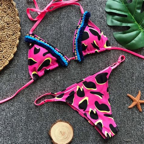 buy midou 2019 retro bikini set lace print bikinis brazilian sexy printing
