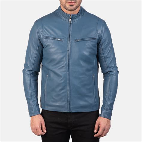 blue leather jackets for men