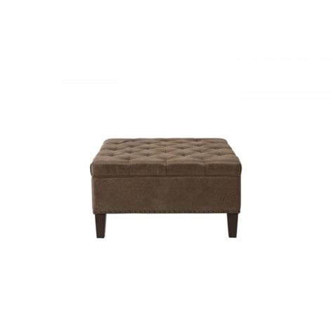 Lindsey Tufted Square Cocktail Ottoman Brown Interiors