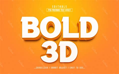 Bold 3d Text Effect Photoshop Premium Psd File