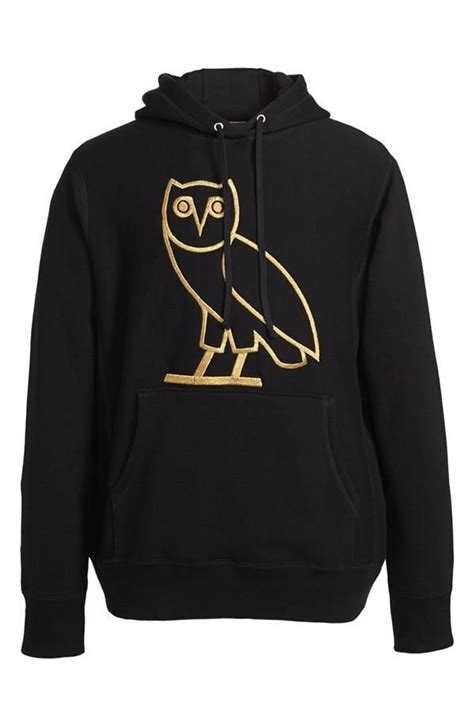 Octobers Very Own Last Drop Drake Ovo Black Hoodie Gold Owl