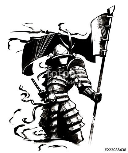 Adorable vector black and white drawings in simple modern japanese style. Japanese Warrior Drawing | Free download on ClipArtMag