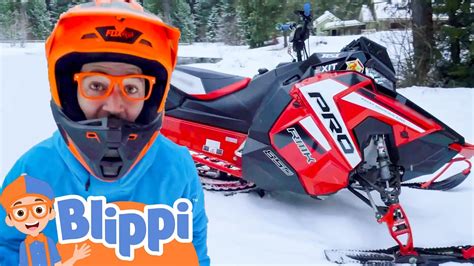 Blippis Red Snowmobile Super Fast Blippi Full Episodes Vehicle