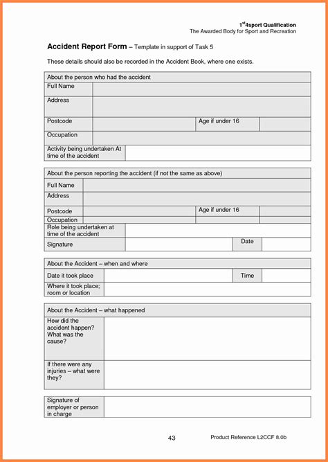 Accident Incident Reporting Form Template Unique Printable Injury