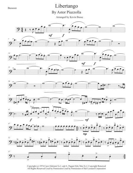 Piazzolla ● oblivion ● аранж: Libertango (Original Key) - Bassoon By Astor Piazzolla ...