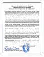 DECLARATION OF A STATE OF EMERGENCY OFFICE OF THE VILLAGE MANAGER - Key ...