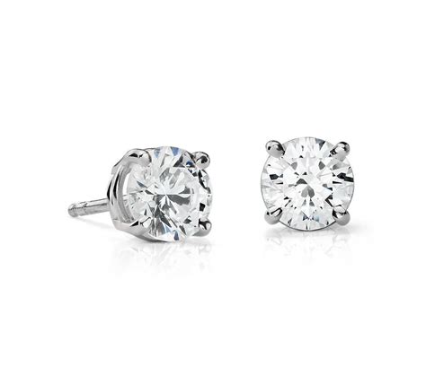 Diamond Stud Earrings In Platinum 2 Ct Tw Blue Nile Diamond