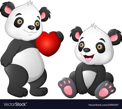 Cute Panda Couple In Love Royalty Free Vector Image