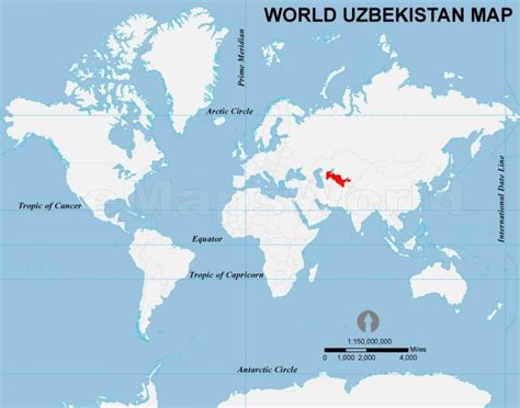 Uzbekistan On World Map Uzbekistan Location On World Map Central