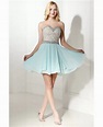 Cute Short Teal Beaded Homecoming Dress Strapless For Teens #H76132 ...