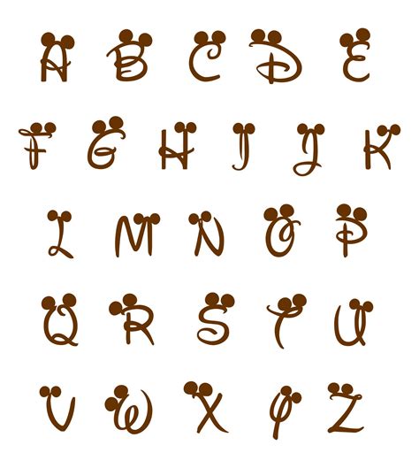 Free Printable Disney Letter Stencils Lettering Disney Letters
