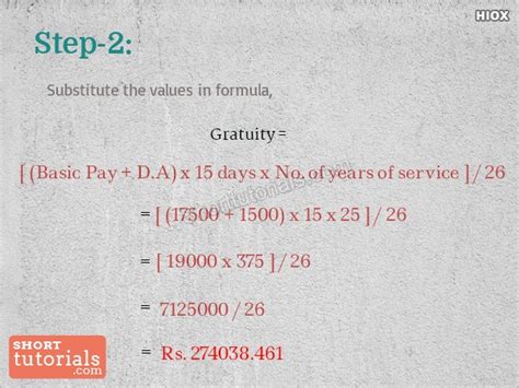 Gratuity Payment Calculation Sri Lanka The Calculation For Payment Of