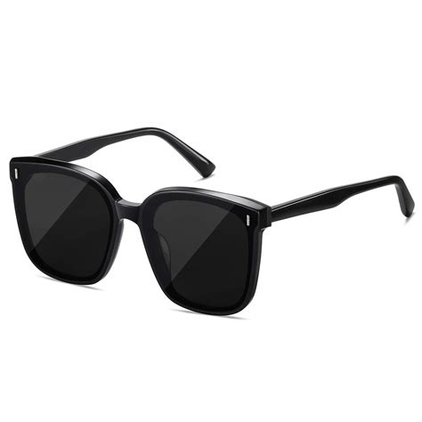buy m s trendy square sunglasses oversized flatbal frame 100 uv400 protection for women black