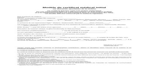 Modèle De Certificat Médical Initial Has · Modèle De Certificat