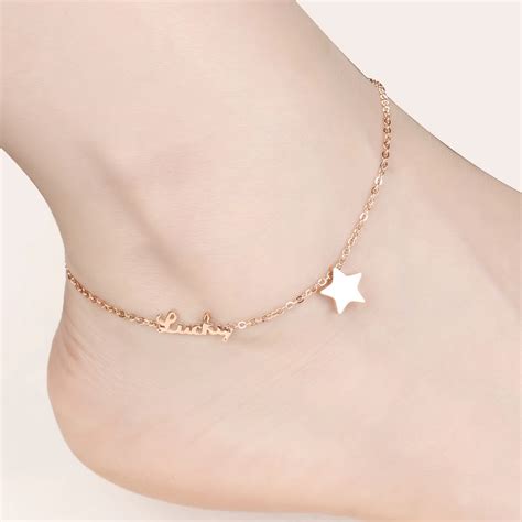 Buy Simple Sexy Star Woman Anklets Fashion Rose Gold
