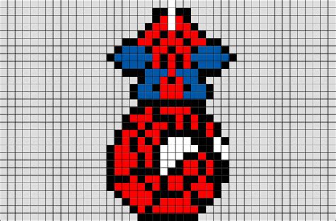 Pixel Art Spiderman Dessin Facile Modèle Difficile Personnages Tv And Bd