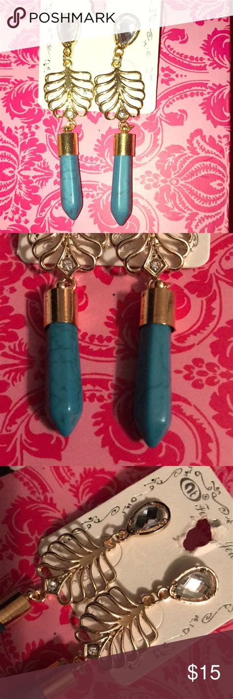 Turquoise And Gold Earrings Brand New Gold Earrings Turquoise