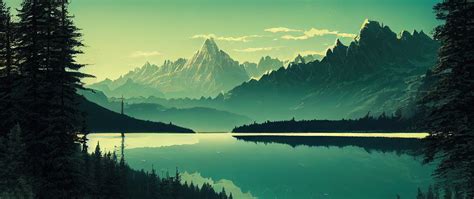 2560x1080 Landscape Reflection Lake Trees Wallpaper2560x1080