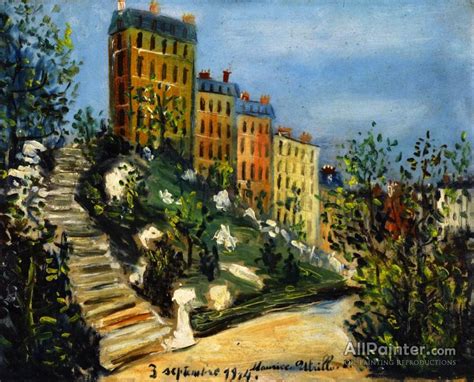 Maurice Utrillo Stairway In Montmartre Oil Painting Reproductions For