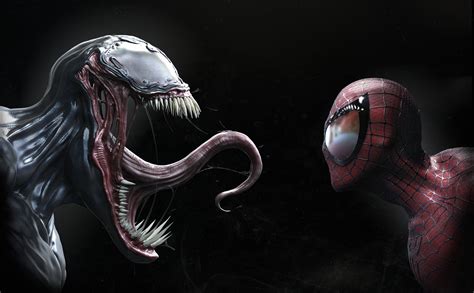 Venom And Spiderman Faceoff Hd Superheroes 4k Wallpapers Images